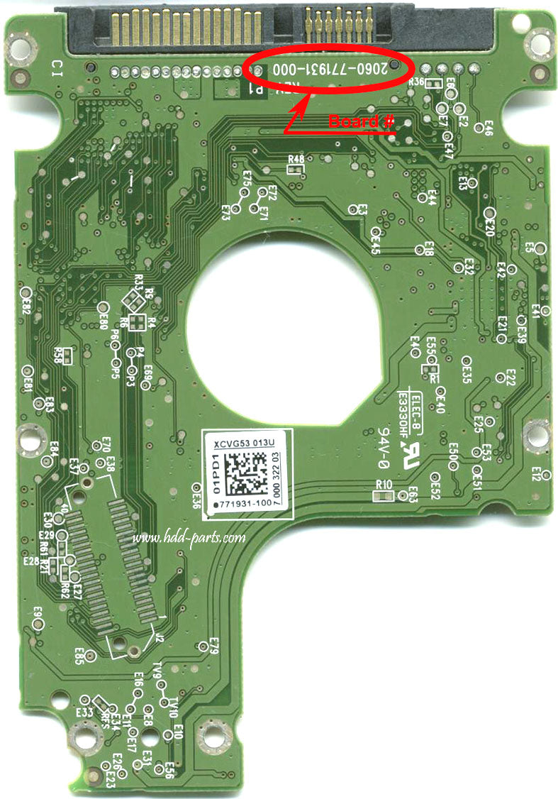 WD5000LPVX-80V0TT0 2060-771931-000 WD5000LPVX 771931 hard drive circuit board + firmware transfer