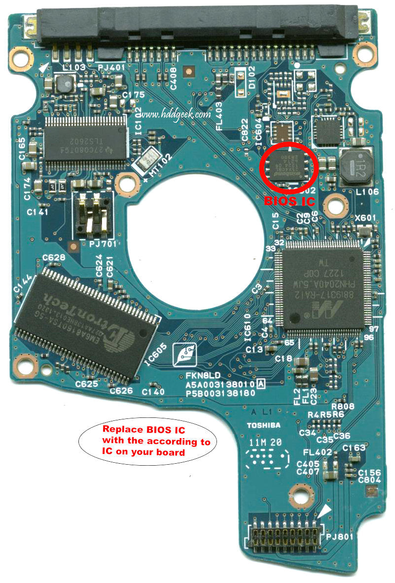 MQ01ABD075 G003138A HDKBB97 GOO3138A hard drive circuit board + firmware transfer