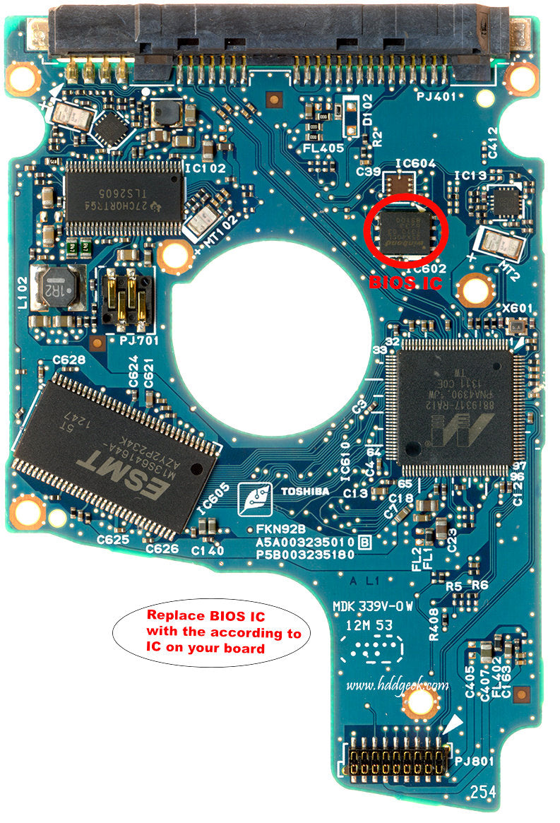 MQ01ABF050R G003235B GOO3235B hard drive circuit board + firmware transfer