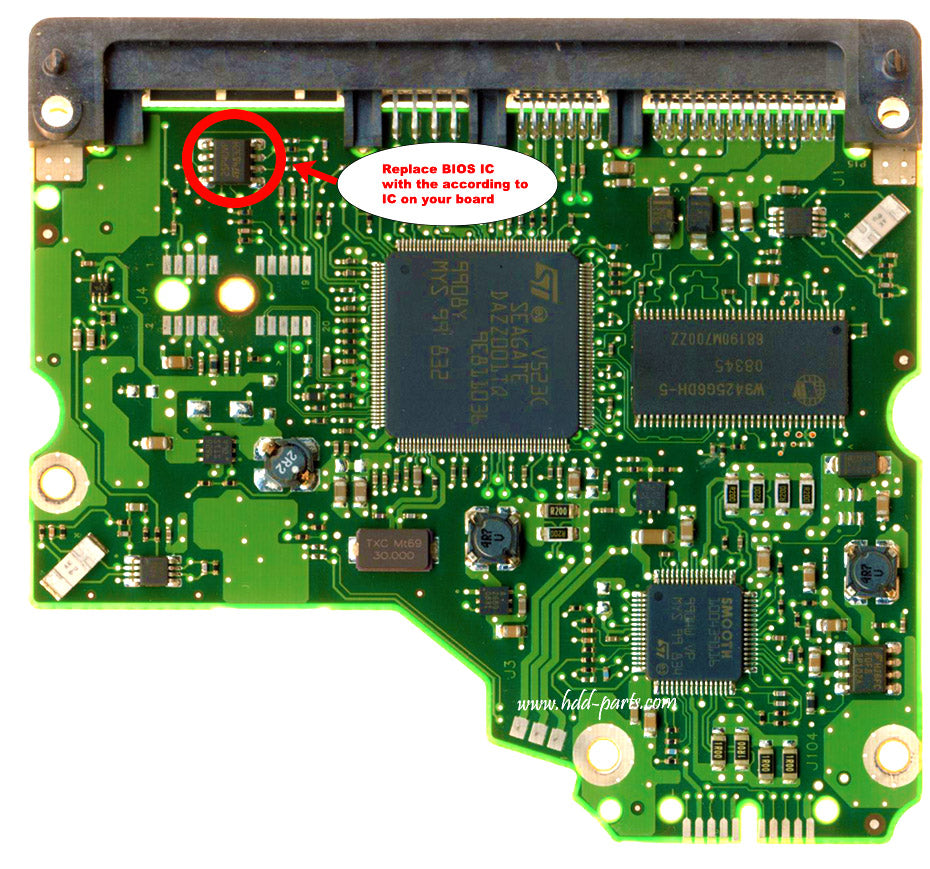 ST31000340SV   ST31OOO34OSV 100466824 REV C 100468979   hard drive circuit board + firmware transfer