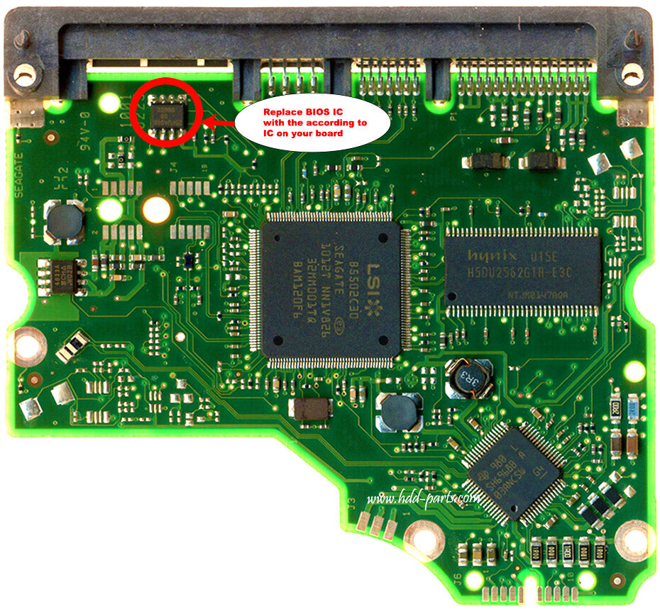 ST31000524AS   ST31OOO524AS 100650117 REV A   hard drive circuit board + firmware transfer