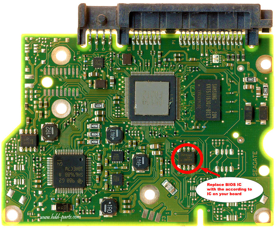 ST2000DM003   ST2OOODMOO3 100664987 REV B   hard drive circuit board + firmware transfer