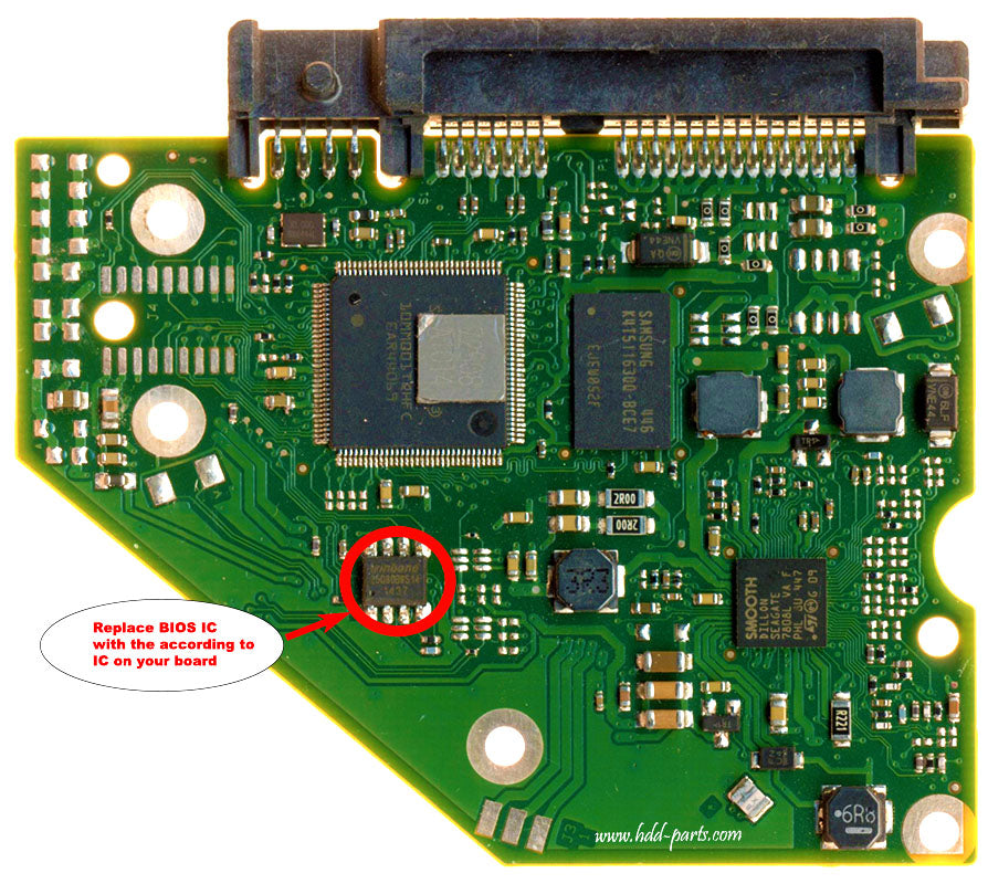 ST3000DM001   ST3OOODMOO1 100749730 REV A   hard drive circuit board + firmware transfer