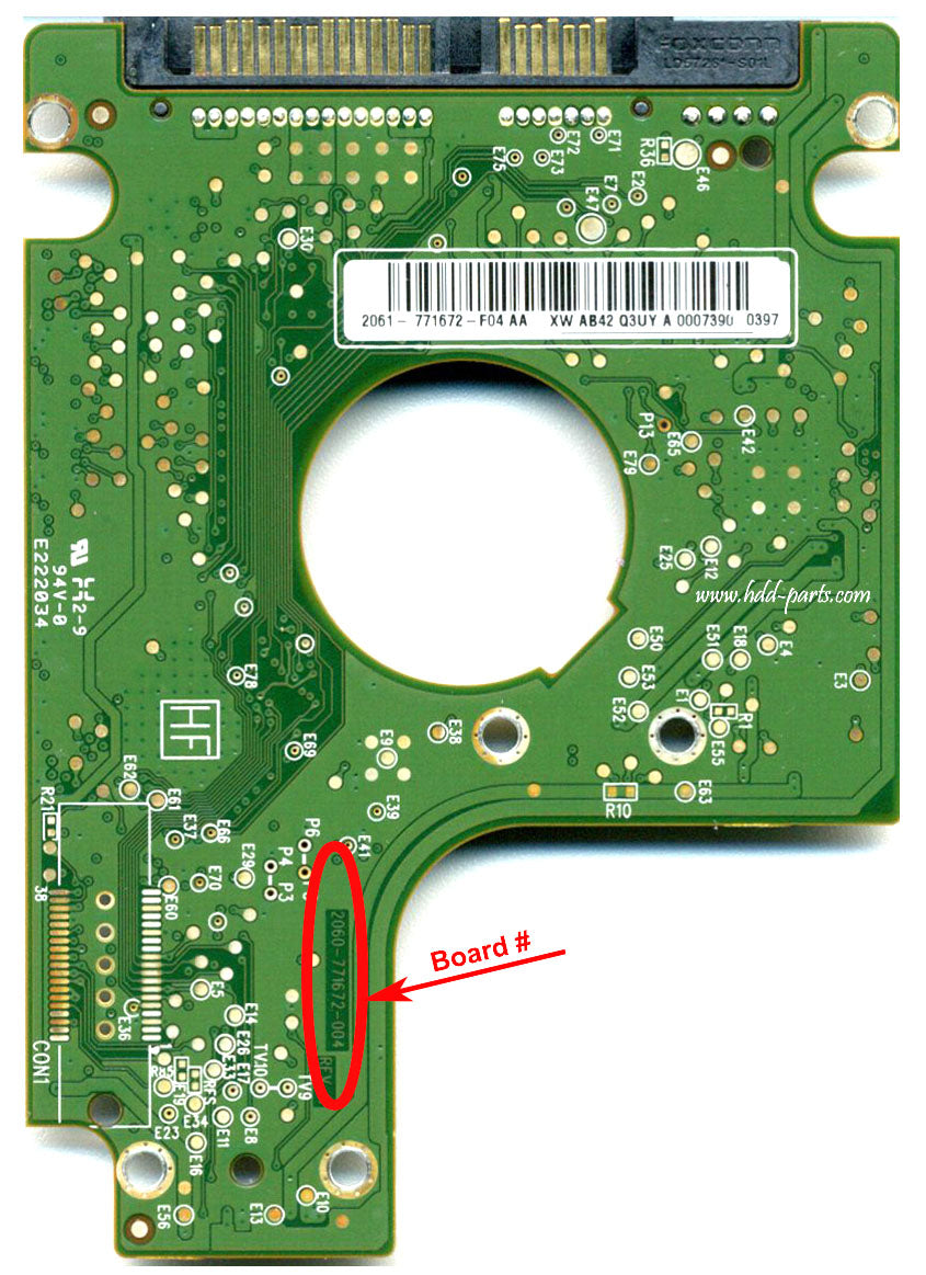 WD6400BEVT-60A0RT0 2060-771672-001  WD6400BEVT  771672 hard drive circuit board + firmware transfer