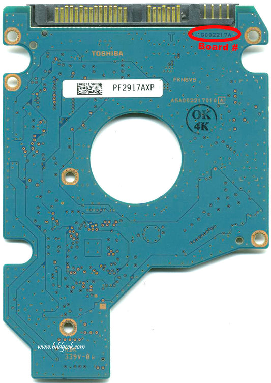 MK1651GSY G002217A  HDD2E22 GOO2217A   hard drive circuit board + firmware transfer