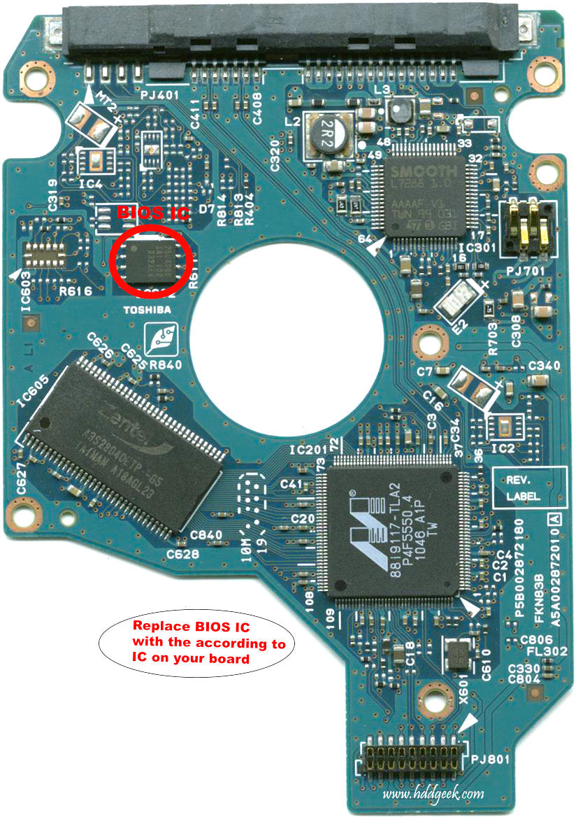 MK1661GSYFN G002872A  HDD2F64 GOO2872A   hard drive circuit board + firmware transfer