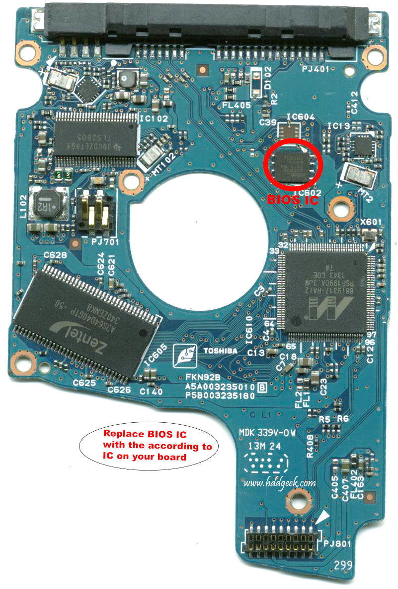 MQ01ABD075 G003235C   GOO3235C   hard drive circuit board + firmware transfer